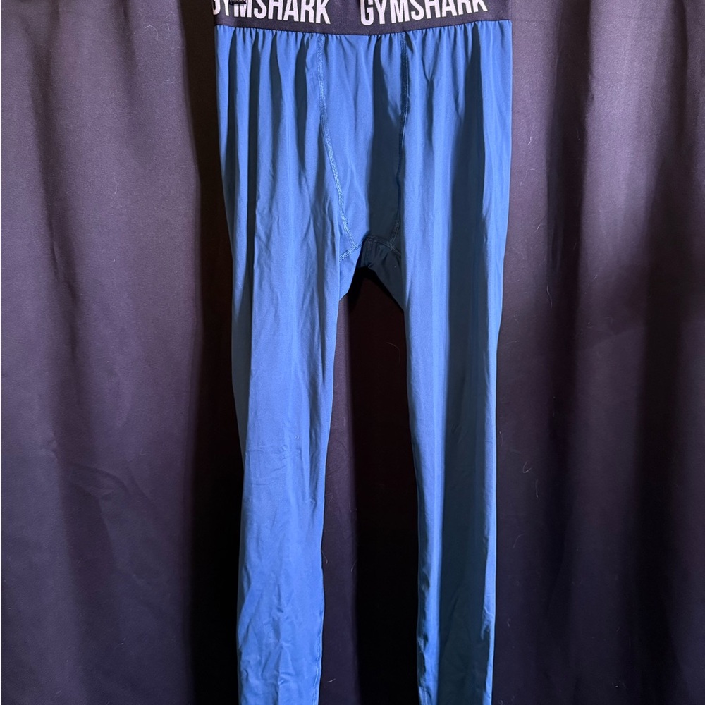 Gymshark Men's Black and Blue Joggers